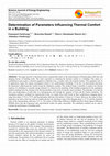 Determination of Parameters Influencing Thermal Comfort in a Building Cover Page