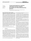 Research paper thumbnail of Carbon based double layer capacitors with aprotic electrolyte solutions: the possible role of intercalation/insertion processes