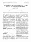 Research paper thumbnail of Teacher Opinions on Use of Self-Regulation Strategies at Science and Art Centers: Turkey Sample