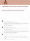 Research paper thumbnail of ¿Qué entienden los expertos por comunicación responsable?