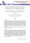 Research paper thumbnail of De la defensa de los derechos humanos a la «crisis moral»: El discurso público de la Iglesia Católica Romana Chilena en la post-dictadura militar