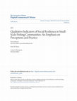 Research paper thumbnail of Qualitative Indicators of Social Resilience in Small-Scale Fishing Communities: An Emphasis on Perceptions and Practice