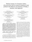 Research paper thumbnail of Shannon entropy of a european seabass (Dicentrarchus labrax) system in response to feed polluted with different concentrations of MeHg: a machine vision approach