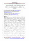 Research paper thumbnail of Los contenidos sobre comunicación en las revistas de salud pública: el caso de SCIELO