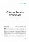 Research paper thumbnail of Crítica de la razón amereidiana