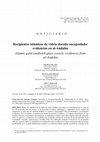 Research paper thumbnail of Recipientes islámicos de vidrio dorado encapsulado: evidencias en al-Andalus Islamic gold sandwich glass vessels: evidences from al-Andalus