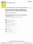 Research paper thumbnail of Instrumental political support: bringing policy preferences back into explanations of EU support