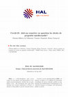 Covid-19 : doit-on remettre en question les droits de propriété intellectuelle? Cover Page