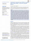 Research paper thumbnail of Community movement and COVID-19: a global study using Google's Community Mobility Reports