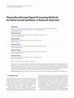 Research paper thumbnail of EURASIP Journal on Applied Signal Processing 2003:10, 941–952 c ○ 2003 Hindawi Publishing Corporation Physically Informed Signal Processing Methods for Piano Sound Synthesis: A Research Overview