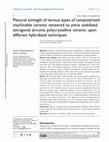 Flexural strength of various types of computerized machinable ceramic veneered to yttria stabilized tetragonal zirconia polycrystalline ceramic upon different hybridized techniques Cover Page