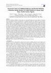 Perceived Causes of Childhood Illnesses and Herbal Medicine Utilization among Mothers of Child-Patients in Lokoja, Kogi State, North-Central, Nigeria Cover Page