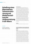 Widmer_Werdenberg_2022_Schaffung eines Biberhabitats, Totholzstrukturierung und Wiederherstellung der Längsvernetzung in der Bibera Cover Page