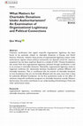 Research paper thumbnail of What Matters for Charitable Donations Under Authoritarianism? An Examination of Organizational Legitimacy and Political Connections