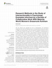 Research paper thumbnail of Research Methods in the Study of Intersectionality in Psychology: Examples Informed by a Decade of Collaborative Work With Majority World Women’s Grassroots Activism