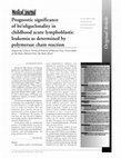 Research paper thumbnail of Prognostic significance of bi/oligoclonality in childhood acute lymphoblastic leukemia as determined by polymerase chain reaction