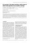 Research paper thumbnail of An anomaly in the glass transition width trends of alkali borate glasses at low modifier loadings