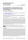 Examining the Effect of Financial Management, Shopping Behavior on Financial Literacy among University Students Cover Page