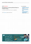 Research paper thumbnail of Development of Teaching Modules Based on Problem Solving