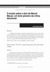 Research paper thumbnail of O ensaio sobre o dom de Marcel Mauss: um texto pioneiro da crítica decolonial