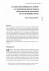 Research paper thumbnail of <b>La crítica anti-utilitarista en el Norte y su importancia para el avance del pensamiento poscolonial en las sociedades del Sur</b> <br>doi:10.5007/2175-7984.2011v10n18p111