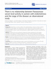 Research paper thumbnail of There is no relationship between Paraoxonase serum level activity in women with endometriosis and the stage of the disease: an observational study