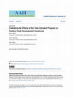 Research paper thumbnail of Evaluating the Effects of the Teen Outreach Program on Positive Youth Development Constructs