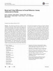 Research paper thumbnail of Rural and Urban Differences in Sexual Behaviors Among Adolescents in Florida