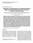 Research paper thumbnail of Production Characterization and Nutritional Quality of Napier Grass Pennisetum Purpureum Schum Cultivars in Western Kenya