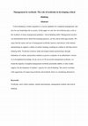 Research paper thumbnail of Management by Textbook