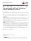 A controlled study on gastrointestinal nematodes from two Swedish cattle farms showing field evidence of ivermectin resistance Cover Page