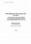 Final disposal of spent nuclear fuel in Sweden Cover Page