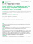 Research paper thumbnail of Use of antibiotics during pregnancy and the risk of major congenital malformations: a population based cohort study