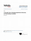 Research paper thumbnail of A Physcialist Theory of Managing Impediments to Democracy and Peace Building in the Balkans