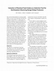 Research paper thumbnail of Valuation of Residual Feed Intake as a Selection Tool for Northeastern Wyoming Range Sheep Producers