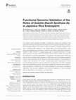 Research paper thumbnail of Functional Genomic Validation of the Roles of Soluble Starch Synthase IIa in Japonica Rice Endosperm