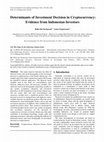 Determinants of Investment Decision in Cryptocurrency: Evidence from Indonesian Investors Cover Page