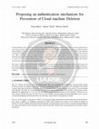 Research paper thumbnail of Proposing an authentication mechanism for Prevention of Cloud machine Deletion