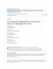 Assessing and mitigating the environmental impacts of shipping in the Arctic Cover Page