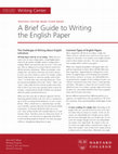 Research paper thumbnail of WRITING CENTER BRIEF GUIDE SERIES