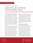 Research paper thumbnail of A Brief Guide to Writing the Philosophy Paper