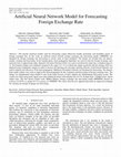 Artificial Neural Network Model for Forecasting Foreign Exchange Rate Cover Page