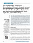 Spectrophotometric Simultaneous Determination of Amlodipine Besylate and Hydrochlorothiazide in Combined Tablet Dosage Form by Simultaneous Equation, Absorption Ratio and First Order Derivative Spectroscopy Methods Cover Page