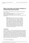 Effect of post type on the fracture resistance of endodontically treated premolars Cover Page