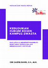 Research paper thumbnail of KEDUDUKAN HUKUM DOSEN DAN CARA MENGHAPUS NIDN DI KAMPUS SWASTA