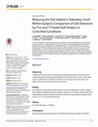 Research paper thumbnail of Reducing the Salt Added to Takeaway Food: Within-Subjects Comparison of Salt Delivered by Five and 17 Holed Salt Shakers in Controlled Conditions