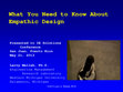 Research paper thumbnail of What you need to know about empathic design