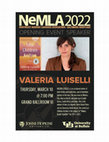 Research paper thumbnail of Moderator and Interviewer, Opening Address: A Conversation with Valeria Luiselli, NEMLA Conference 2022