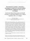 Research paper thumbnail of Determinantes sociales y culturales y estrategias en salud en la atención médica especializada a población maya con vih en Chiapas