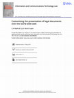 Research paper thumbnail of Customizing the presentation of legal documents over the world wide web